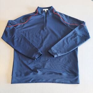 Peter Millar Sweatshirt Mens Small Blue Quarter Zip Pullover Golf Casual